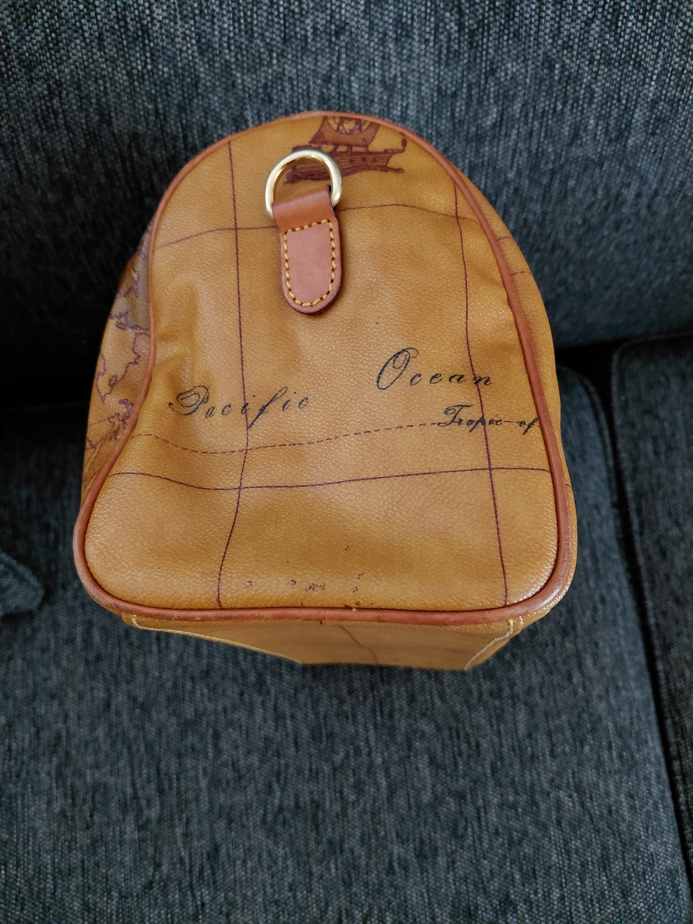 Alviero Martini Map-Print Boston Bag - Picture 7 of 10